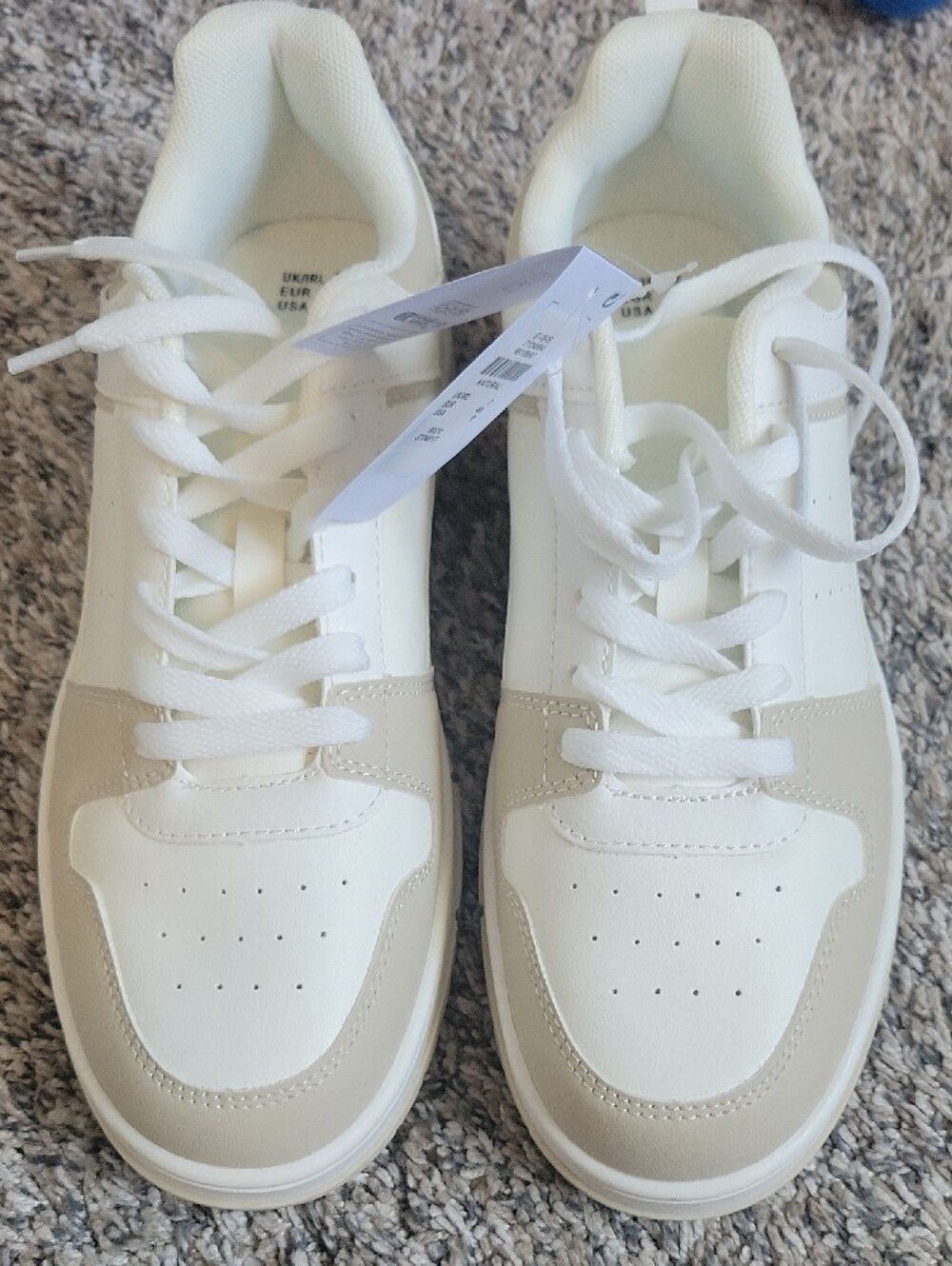 Primark White and Beige Low-Top Trainers - Picture 6 of 9